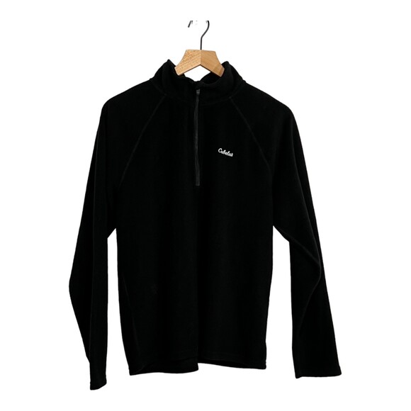 Cabela's Pullover Fleece Heavyweight Quarter Zi Thermal Jacket Black Size Medium - Picture 3 of 8